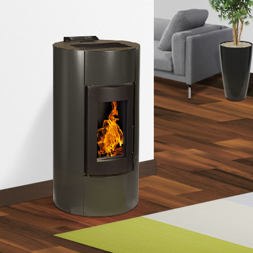 Poêle à Granulés Etanche - EMAFLAM NALA Noir - 8.9 kW
